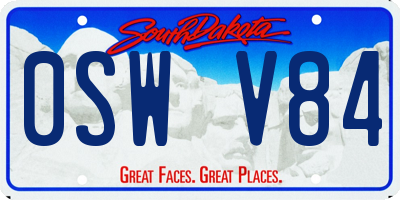 SD license plate 0SWV84