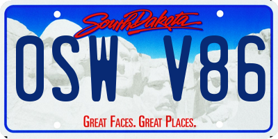 SD license plate 0SWV86