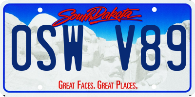 SD license plate 0SWV89