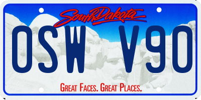 SD license plate 0SWV90