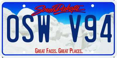 SD license plate 0SWV94