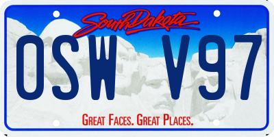 SD license plate 0SWV97