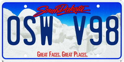 SD license plate 0SWV98