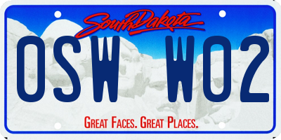 SD license plate 0SWW02