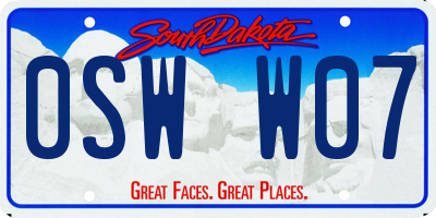SD license plate 0SWW07