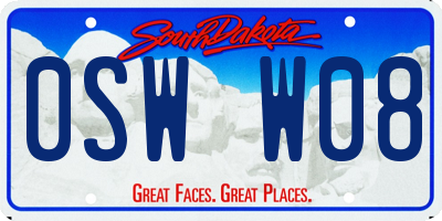 SD license plate 0SWW08