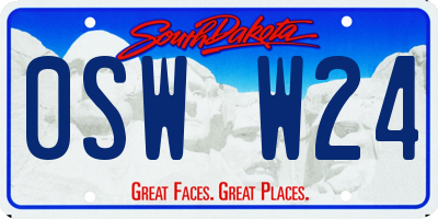 SD license plate 0SWW24