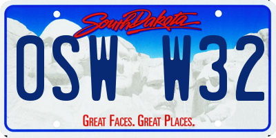 SD license plate 0SWW32