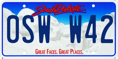 SD license plate 0SWW42