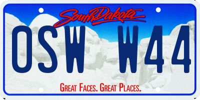 SD license plate 0SWW44