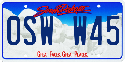 SD license plate 0SWW45