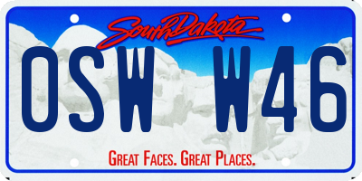 SD license plate 0SWW46