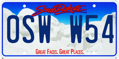 SD license plate 0SWW54