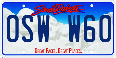 SD license plate 0SWW60
