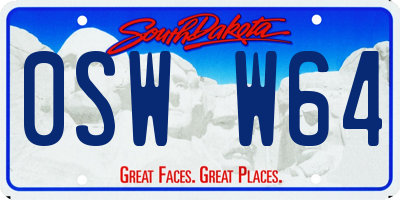 SD license plate 0SWW64