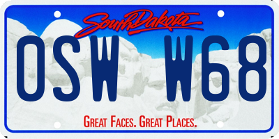 SD license plate 0SWW68