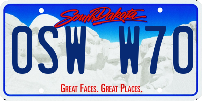 SD license plate 0SWW70