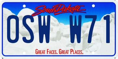 SD license plate 0SWW71