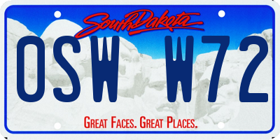 SD license plate 0SWW72