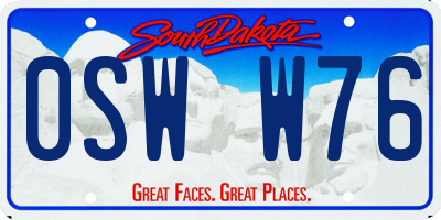 SD license plate 0SWW76