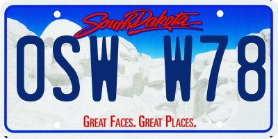 SD license plate 0SWW78