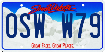 SD license plate 0SWW79