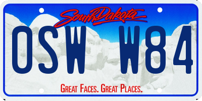 SD license plate 0SWW84