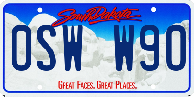 SD license plate 0SWW90