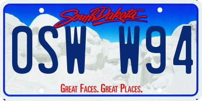 SD license plate 0SWW94