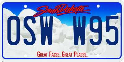 SD license plate 0SWW95