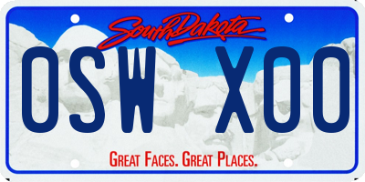 SD license plate 0SWX00