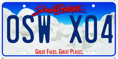 SD license plate 0SWX04