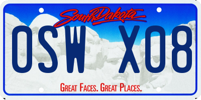 SD license plate 0SWX08