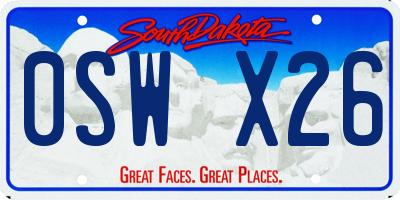SD license plate 0SWX26