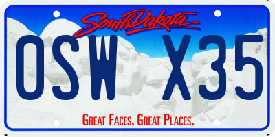 SD license plate 0SWX35