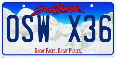 SD license plate 0SWX36