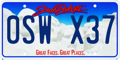 SD license plate 0SWX37
