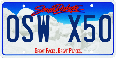 SD license plate 0SWX50