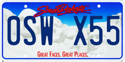SD license plate 0SWX55