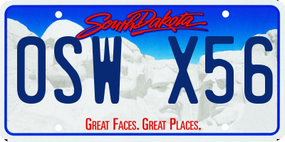 SD license plate 0SWX56