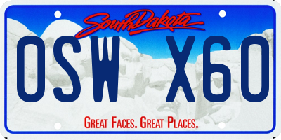 SD license plate 0SWX60