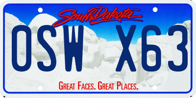 SD license plate 0SWX63