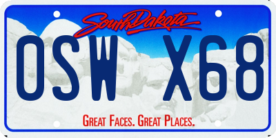 SD license plate 0SWX68