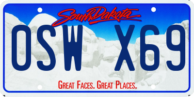 SD license plate 0SWX69