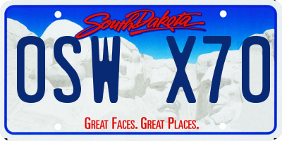 SD license plate 0SWX70