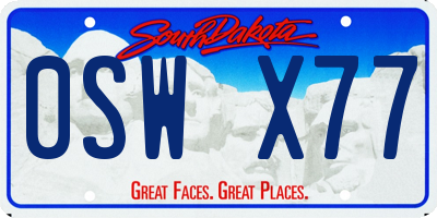 SD license plate 0SWX77