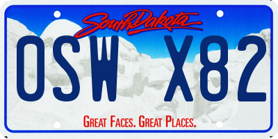 SD license plate 0SWX82