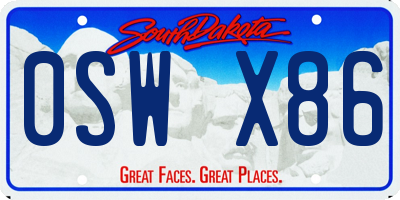 SD license plate 0SWX86