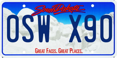 SD license plate 0SWX90