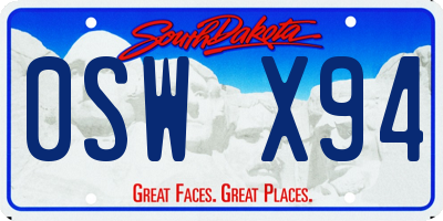 SD license plate 0SWX94